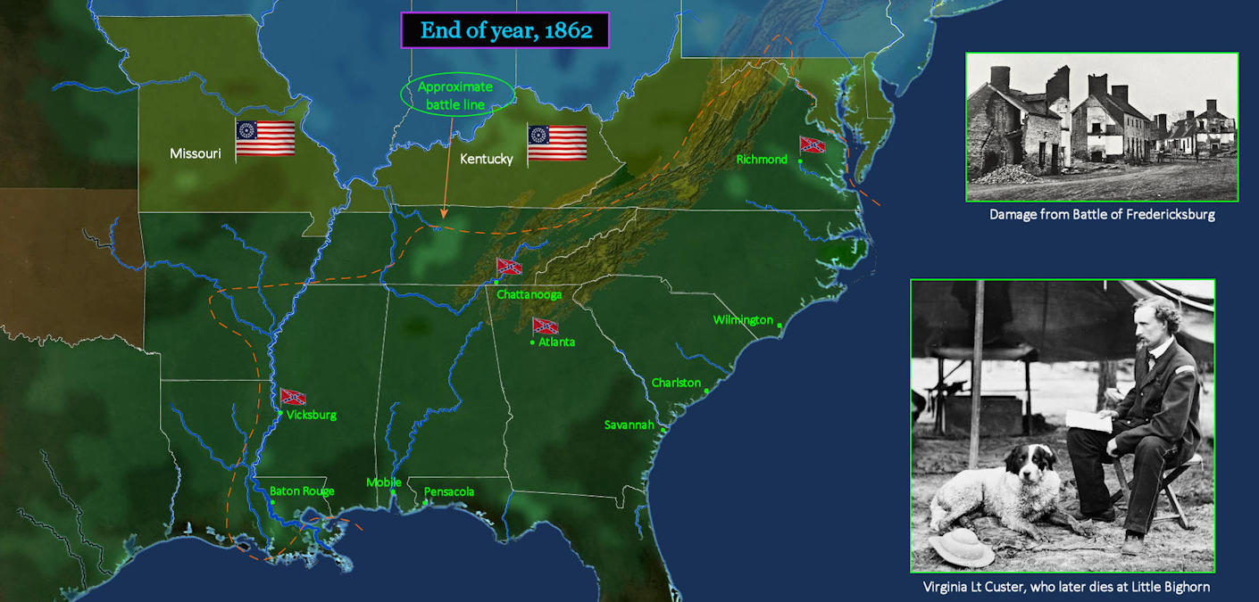 Virginia Holds Fast, 1862 map